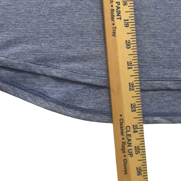 Spyder Active Shirt XL Heather Blue Cutout Back Reflective Pockets 4-way stretch - Picture 6 of 10